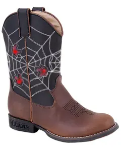 Boys' ' Light Up Spider Web Western Boot Round Toe - 09-018-1201-1211 Br