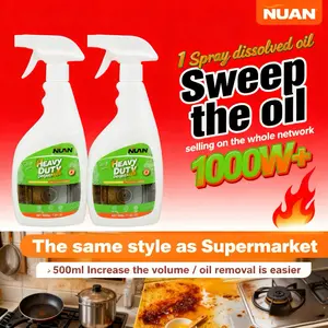 NUAN Heavy Duty Kitchen Degreaser Spray, Powerful Cleaner and Degreaser for Ovens, Stove Tops, Countertops and Appliances, 17.6 Fl Oz