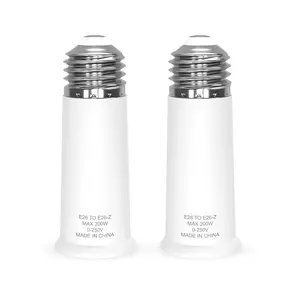E26 Light Socket Extender, Standard Medium Base Adapter, 6.2 CM/2.55 Inch Extension, Max 200W, 0-250V, 2 Pack