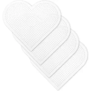 4PCS 5mm Fuse Beads Boards Large Clear Pegboards Kits Heart Clear Plastic Pegboards for Kids Craft Beads