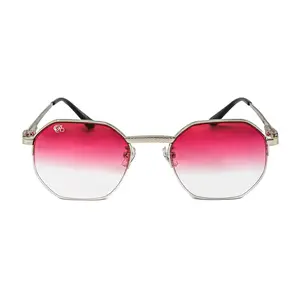 PARAGON – Half-Rim Silver Unisex Sunglasses, Daiquiri Tint