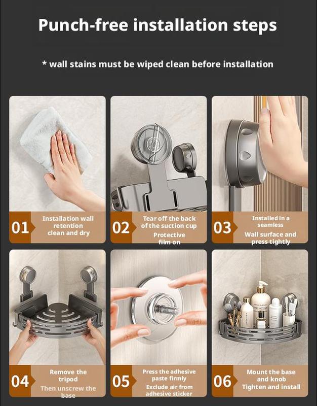 3-Pack Gun Gray Plastic Triangle Suction Cup Shower Caddy 3-Tier Corner Shelves No Drilling Bathroom Storage Rack 40Lbs Load Capacity with 6 Towel Bar Hooks