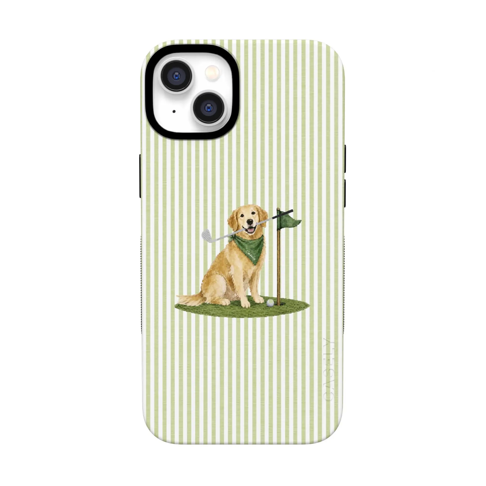 Casely iPhone 14 Case | Clubhouse | Golden on the Green | Bold Protective Design | Compatible with MagSafe