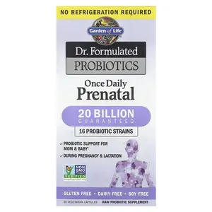 Garden of Life Dr. Formulated Probiotics, Once Daily Prenatal (no refrigeration required), 30 Vegetarian Capsules