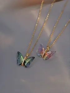 New Fashion Daily Simple Sweet Butterfly Necklace, Elegant Sparkling Chain for Women, Perfect Gift for Best Friends