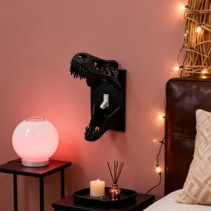 3D Printed Dinosaur-Themed Switch Plate Sculpture Tyrannosaurus Rex Skull Wall Decor for Dinosaur Lovers Halloween Party Decoration Living Room Bedroom Kitchen Traditional Ornaments Gift