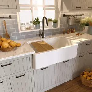 Nantucket 33" Reversible Workstation Granite Composite Apron Sink with Accessory Pack - PR3320-APS-W