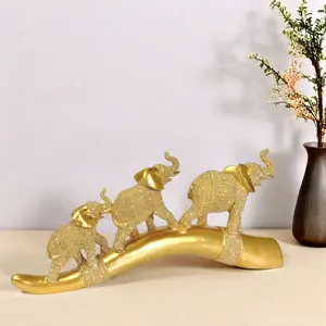 Creative European Home Decor, Lucky Three Elephants Ornament, Decoration, Perfect for Living Room and Entrance, Enhance Space Charm