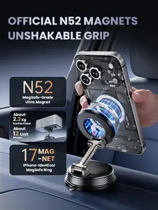 Strong Suction Cup Car Phone Holder Mount,360° Rotatable Dashboard Windshield Phone Stand, Super Stable No Shake No Fall, Universal Cell Phone Cradle for iPhone Samsung Google Pixel