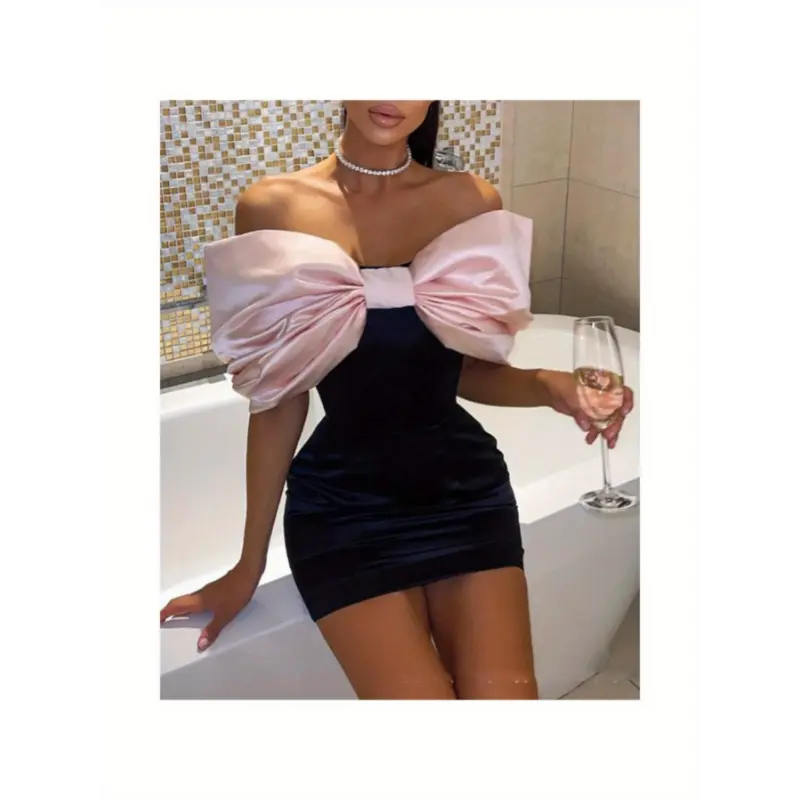wide tries on black dress with pink bow - TikTok Shop wide tries on black dress with pink bow - TikTok Shop