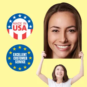 Best BIG Heads Football Fan Huge Custom Cardboard Cutouts | Crowd Signs | Cheering Face On A Stick