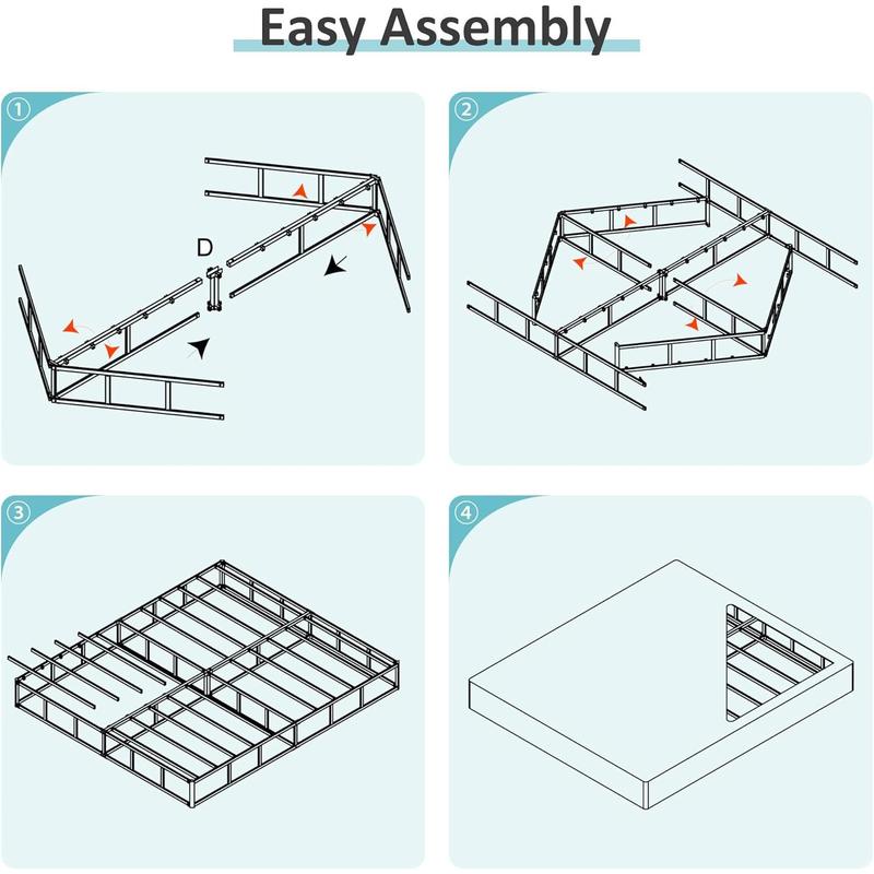 Box Spring for Queen Bed Bed Base 6 Inch, Low Queen Box Spring with Fabric Cover, 3000 Lbs Max Weight Capacity Mattress Foundation, Noise-Free, Assembly