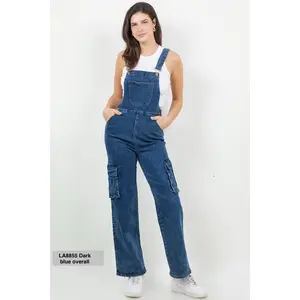 LA8855 Dark Blue Overall - Durable Denim with Adjustable Straps & Cargo Pockets for Everyday Comfort
