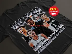 Victor Wembanyama Shirt San Antonio Vintage Victor Wembanyama Graphic Tee 90s Style T-Shirt Unisex Gifts for Him and Her Basketball fan
