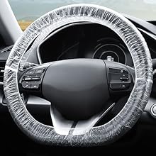 100PCS Disposable Steering Wheel Covers,Disposable Steering Wheel Protector with Elastic for Avoiding Scuffs & Scratches,Universal Car Steering Wheel Cover Car Accessories