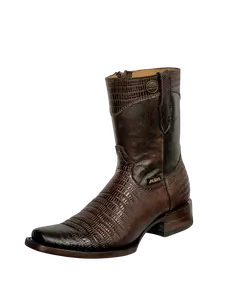 A&A MENS BOOTS, ESTILO TACOMA, IMITACION LIZARD, BOTA PARA CABALLERO CON CIERRE, SUELA DE CUERO CON PROTECCION ANTIDESLIZANTE.