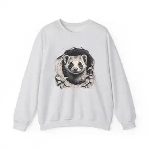 Whimsical Ferret Crewneck Sweatshirt | Cozy Apparel for ferret Lovers, Funny Gift for Nature Enthusiasts, Unique Sweatshirt Style