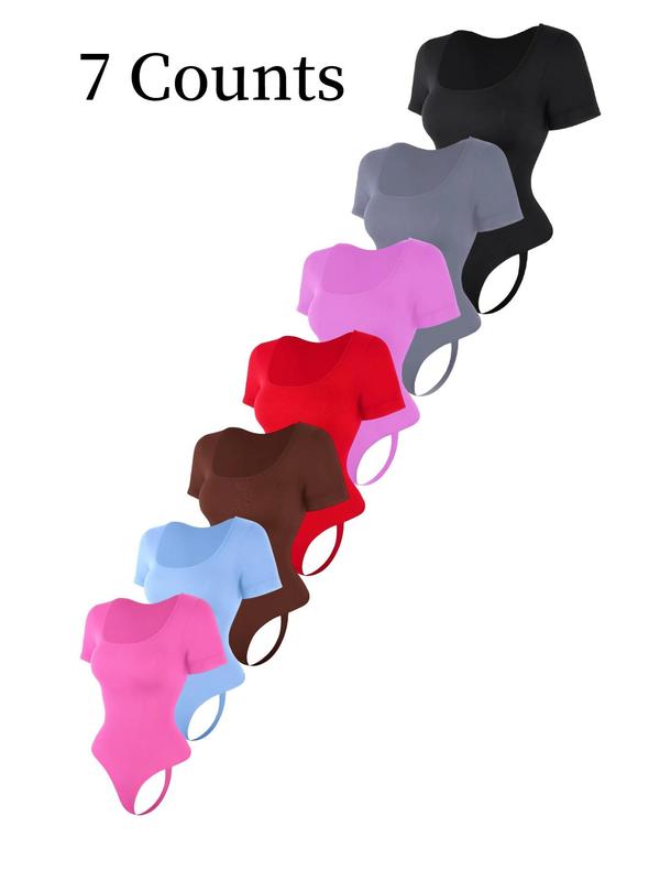 Women's Solid Color Square Neck Shapewear Bodysuit, High Compression Bodysuits, Tummy Control Butt Lifting, Women's Shapewear for All Seasons