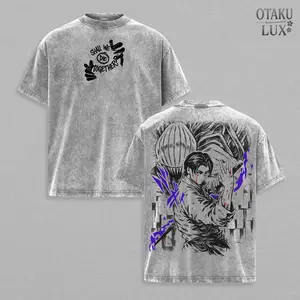 Yuta Okkotsu Rika Spirit Form Jujutsu Kaisen Anime Graphic Tee Vintage Washed Oversized Dark Streetwear T Shirt Soft Cotton Unisex Curse User Aesthetic Gift