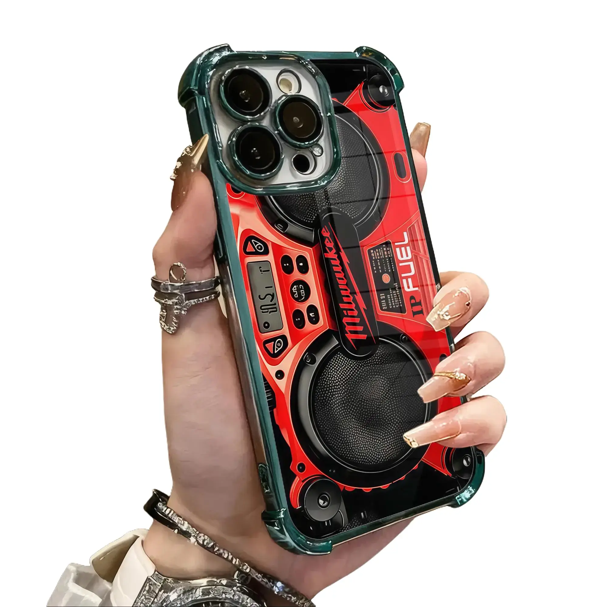 Phone Case For iPhone 17/16/15/14/13/12/11/X/Xsmax,Plus pro ProMax Milwaukee Red Jobsite Radio IP Fuel Power Tool Construction Worker Clear Silicone Soft Shockproof Protective Cover