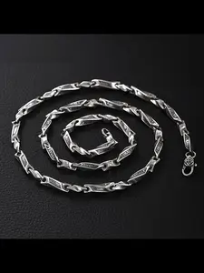 New Moebius Vintage Copper Necklace for Men, Ethnic Style, Stylish High-End Unique Versatile Six Character Mantra Necklace