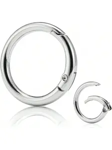 Spring Design At Opening Metal Spring O Ring, 5 Counts Durable Round Spring Snap Carabiner Clip Buckle, Diy Bag Accessories for Keyrings, Bags, Purses, Hanging Bag Buckle