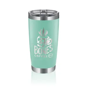 Bones Coffee Company | Robin's Egg Blue Stainless Steel Tumbler 20oz Double Wall Vacuum Insulated