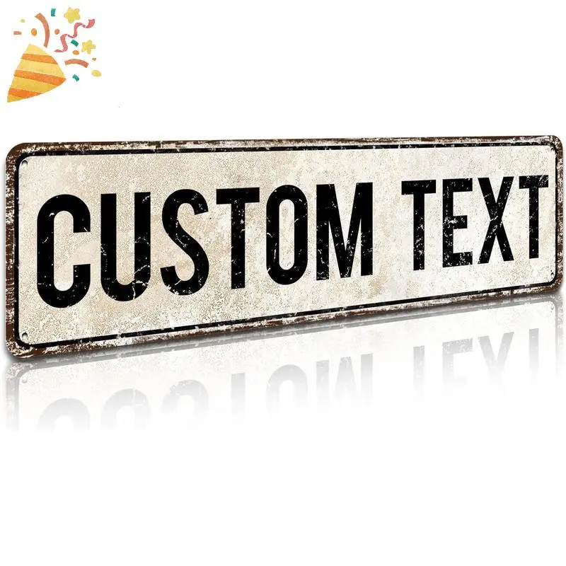Create Your Own Personalized Custom Street Sign 4" x 16" - Aluminum Road Signs for Room Décor, Customizable Signs for Outdoors or Indoors, Man Cave Gifts for Him