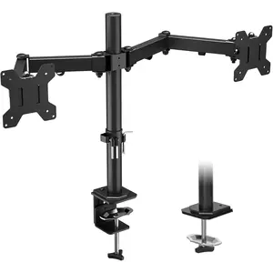 Dual Monitor Desk Mount, Fully Adjustable Dual Monitor Arm for 2 Computer Screens up to 27", Heavy Duty Dual Monitor Stand for Desk, Double Monitor Mount for LCD Screens