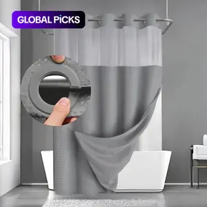 Waffle-Pattern Shower Curtain, Modern WaterproofBathroom Curtain, Shower Essentials, Bathroom Accessoryfor Home, Hotel, Salon & Dormitory Decor #GLOBALPICKS