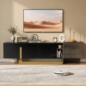 66.7" TV Stand for 70" TV, Modern Luxury TV Console with Storage Drawer & Cabinets, Living Room Setup – Mueble TV moderno con almacenamiento