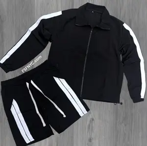 Baruda - Windbreaker zip Jacket Short Set - Black - 2026