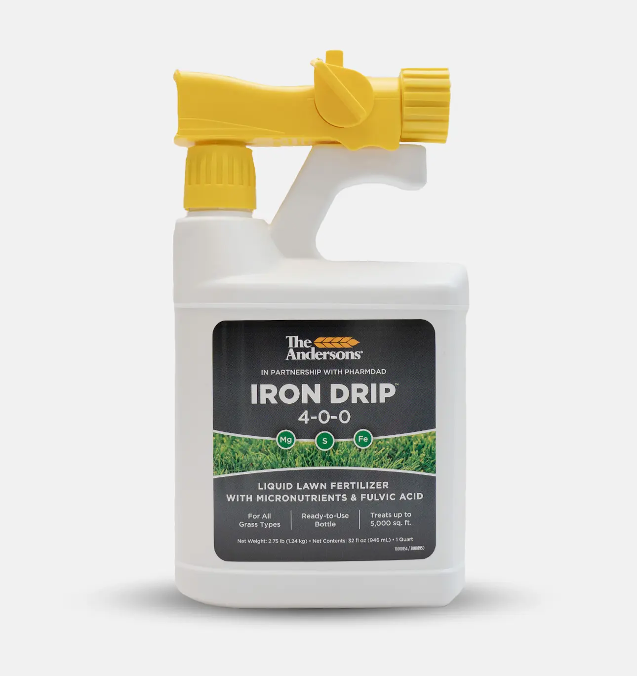 The Andersons 4-0-0 Iron Drip Liquid Fertilizer for Garden & Lawn - Garden Soil Booster with Micronutrients, Fulvic Acid, Quick- and Slow-Release Nitrogen (32 fl oz Ready-to-Use Bottle with Spray Head)