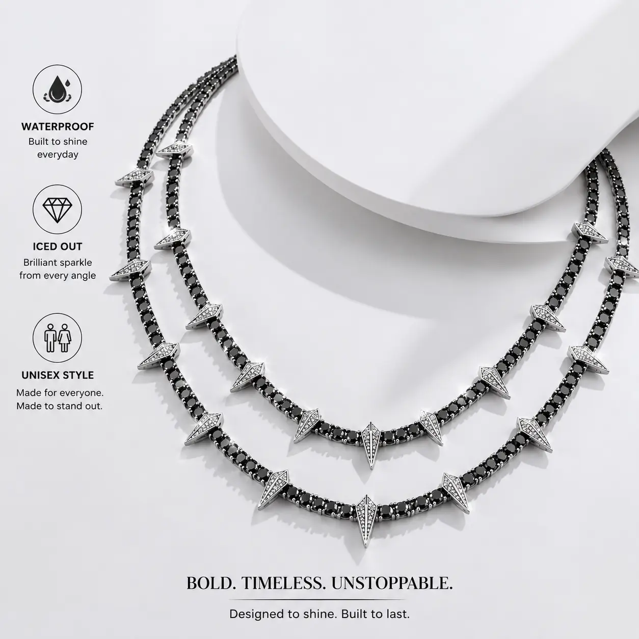 Unisex Dark Night Black Panther-Inspired Tennis Necklace  Iced Out Full Diamond Moissanite Cuban Choker, Hypoallergenic Hip Hop Street Trend, Luxury  Perfect Birthday Gift for Men tarnish proof men's jewelry Gold-Plated Link nut stack herringbone lei name