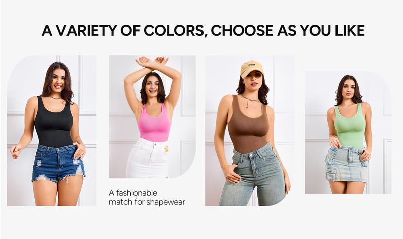 [MAX] Nebility Women's Clothing Minimalist Seamless Crewneck bodysuits shapewear, Basic Comfortable Womenswear Outdoorfun Fit bodysuits women Curve Hugging Compression TikTokShopBlackFriday Beige