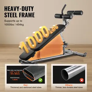 VEVOR Weight Bench, Adjustable Strength Training Bench, Press Bench for Full Body Workout, 600 LBS Multi-Purpose Sit up Bench for Home Gym Exercise, Incline Decline Bench with Reverse Crunch Handle