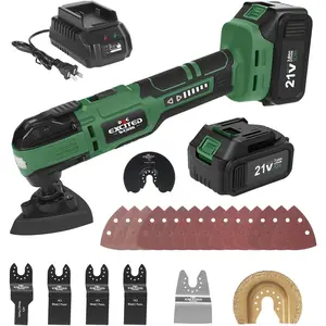 21V Cordless Oscillating Tool Kits, Brushless Oscillating Multitool with 6-variable speed, 2X3.0 Ah  and accessories for , Grinding, Scraping, Sanding