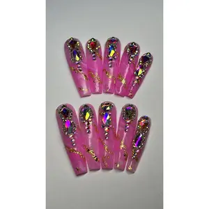 PINK SAUCE | COFFIN | XL LONG | PRESS ON NAILS