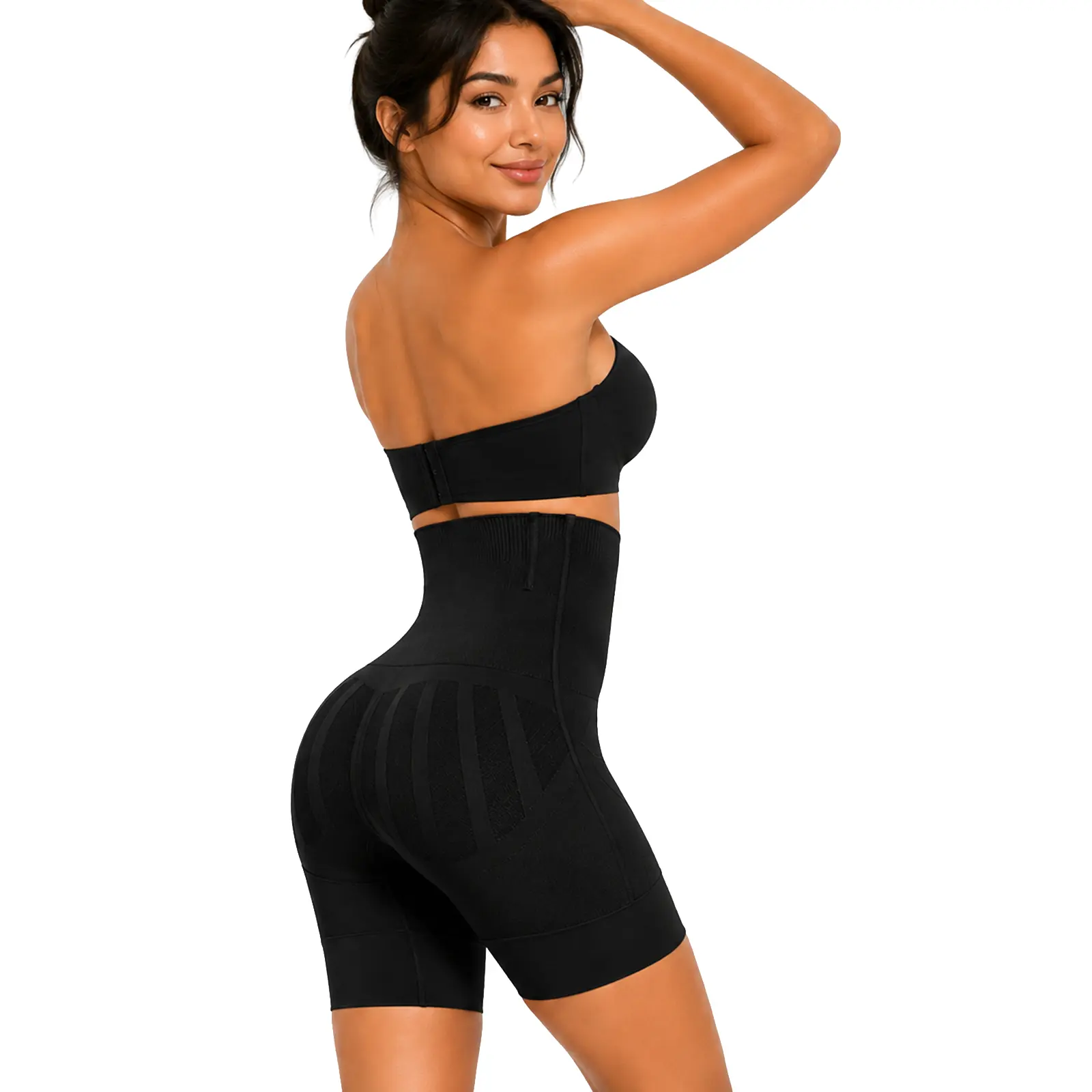 AYMELLA High Waist Seamless Shapewear Shorts for Women, Tummy Control Butt Lifter, Built-In Gusset for Panty-Free Comfort, No-Roll Thigh Slimmer for Dresses & Jeans Fabric Leg Womenswear Compression Breathable Everyday Smooth Style Fit