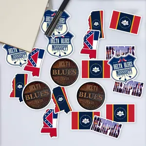 Stickers Pack 20 Pcs Mississippi Aesthetic Waterproof Colorful Skateboard Car Bumper Guitar Laptop Vinyl Bike Water Bottle Luggage