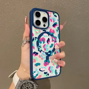 [Trending] Phone Case - Attractive magnetic protective case for iPhone 11 to 16, including Pro Max, featuring a vibrant leopard print design, compatible with, lightweight and shockproof |   Fashionable Girl's Style
