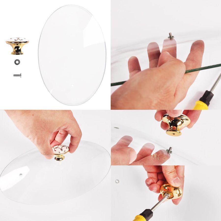 x 7 Ceramic Oval Casserole Dish with Glass Lid and Gold rack, 30 ounce Serving Soup Tureen,Chafing Dish for Buffet, Family Food