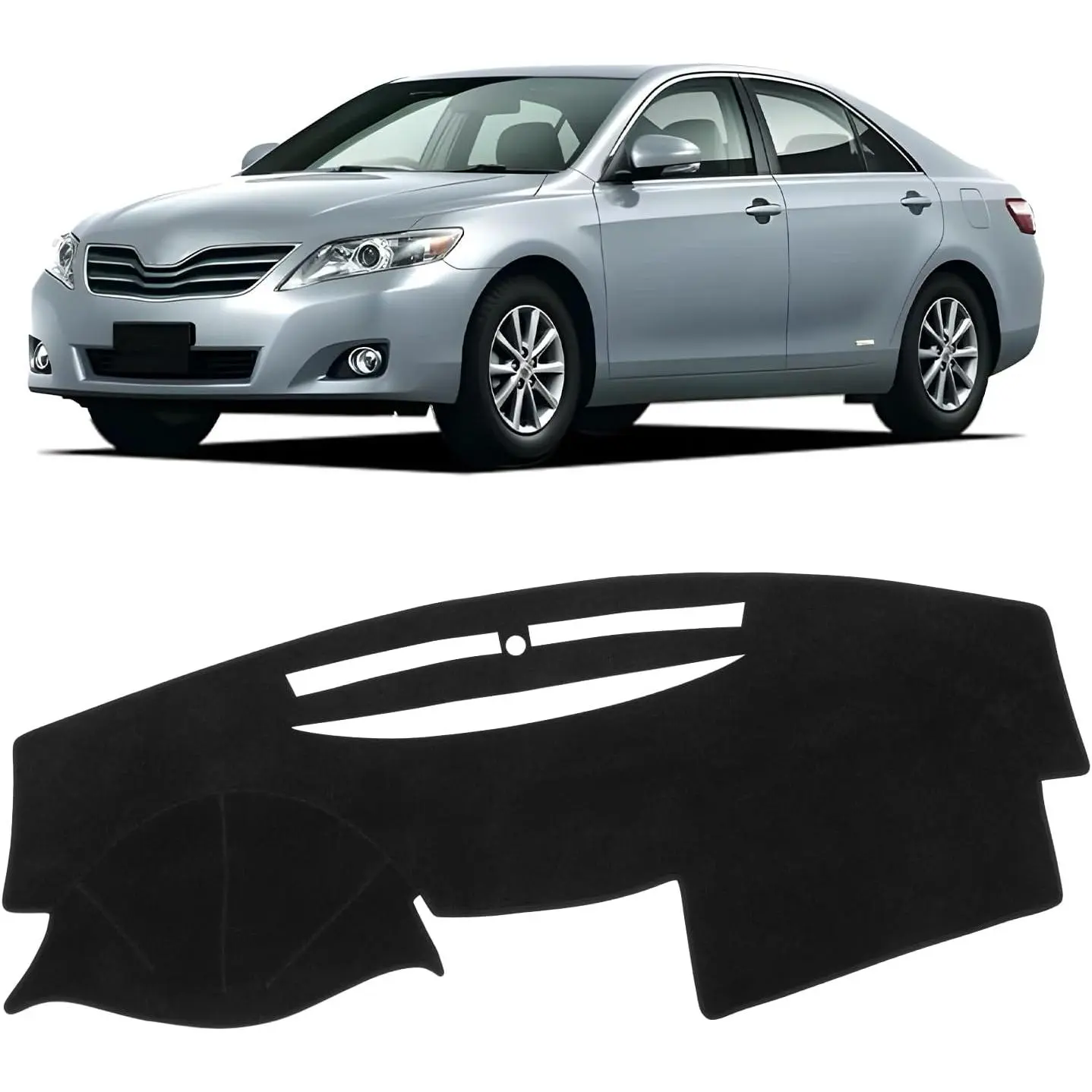 Black Dash Cover Compatible with Toyota Camry 2007 2008 2009 2010 2011 Polyester Dashboard Cover Non-Slip Dash Protector Interior Accessories for Camry Custom Fit Dash Mat No Glare