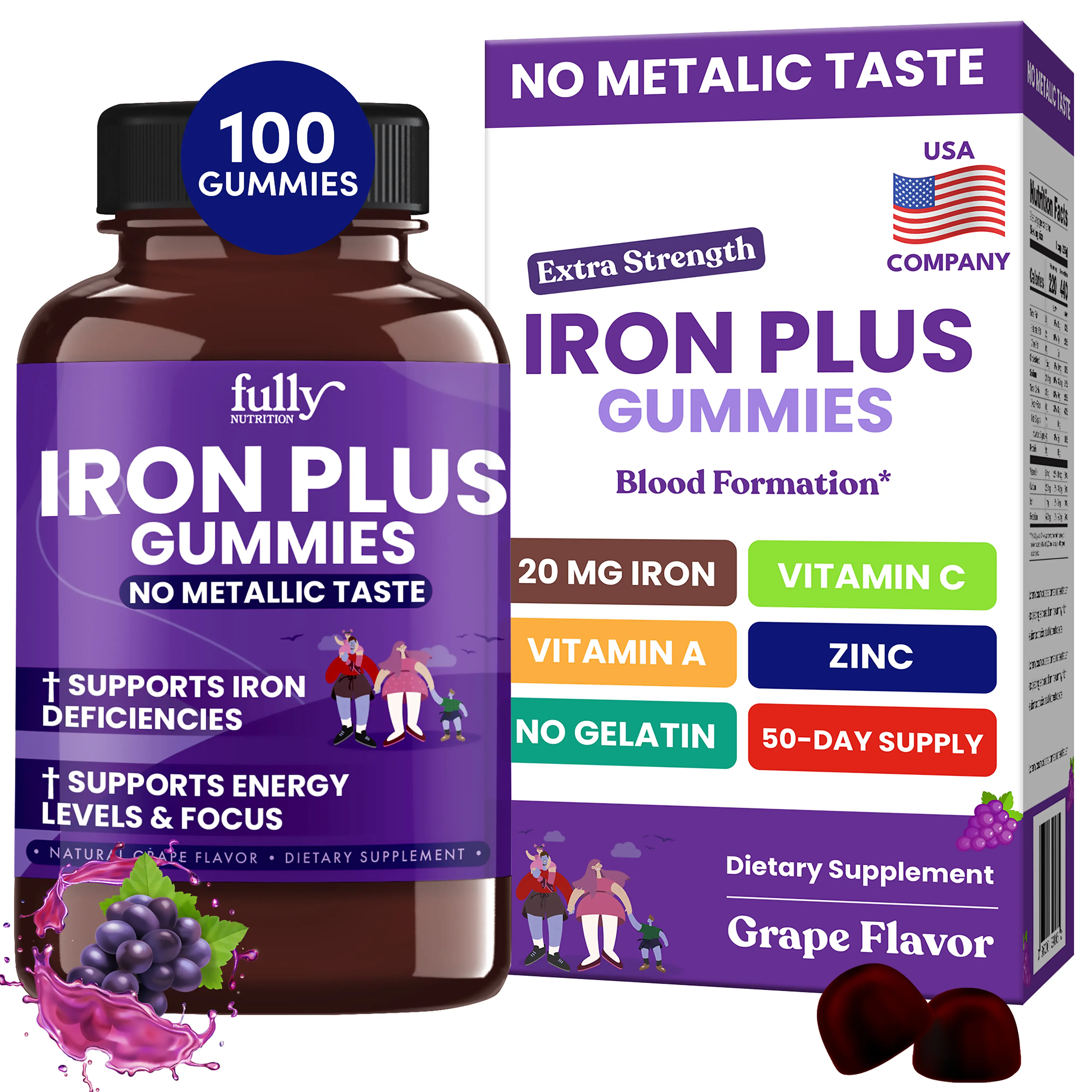 Iron Max Health Gummies - Iron Max Health Enhancement Gummies (2 Pack, 120 Gummies) Healthcare Supplement Fitness Dietary