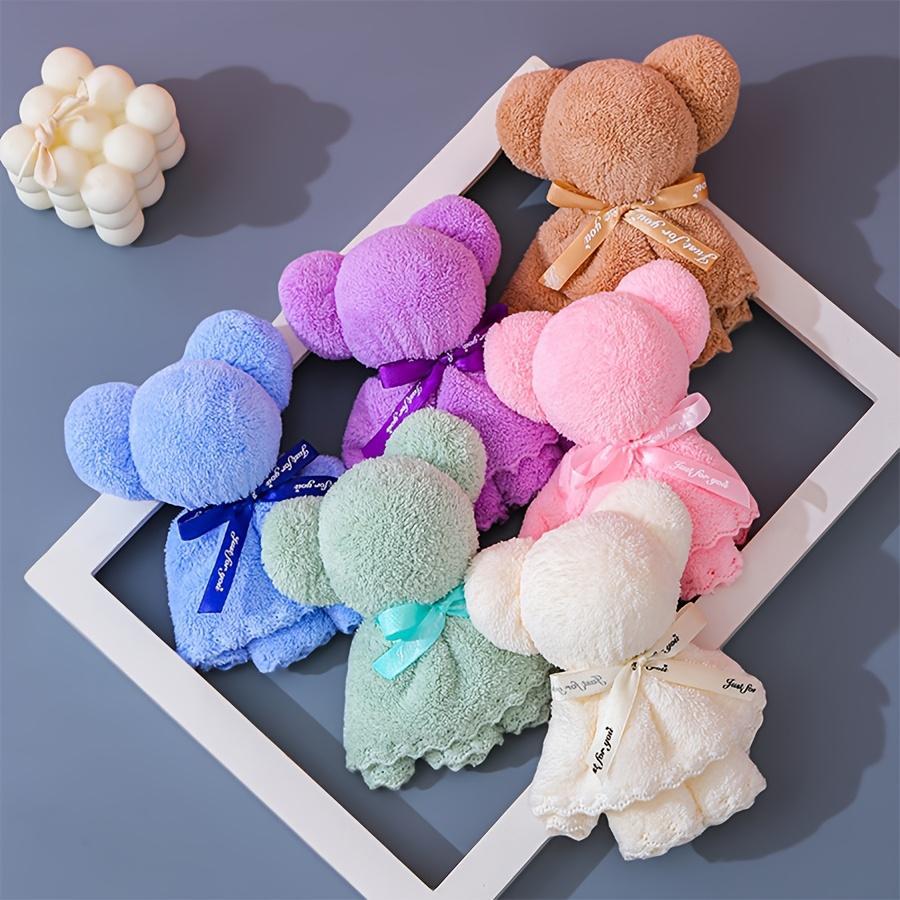 Bear Towel Gift Set – 20 Pack Plush Teddy Bear Washcloths for Party Favors, Soft Fluffy Face Towels for Bathroom, Cute Christmas Stocking Stuffers for Women, Bulk Mini Towels for Wedding Birthday