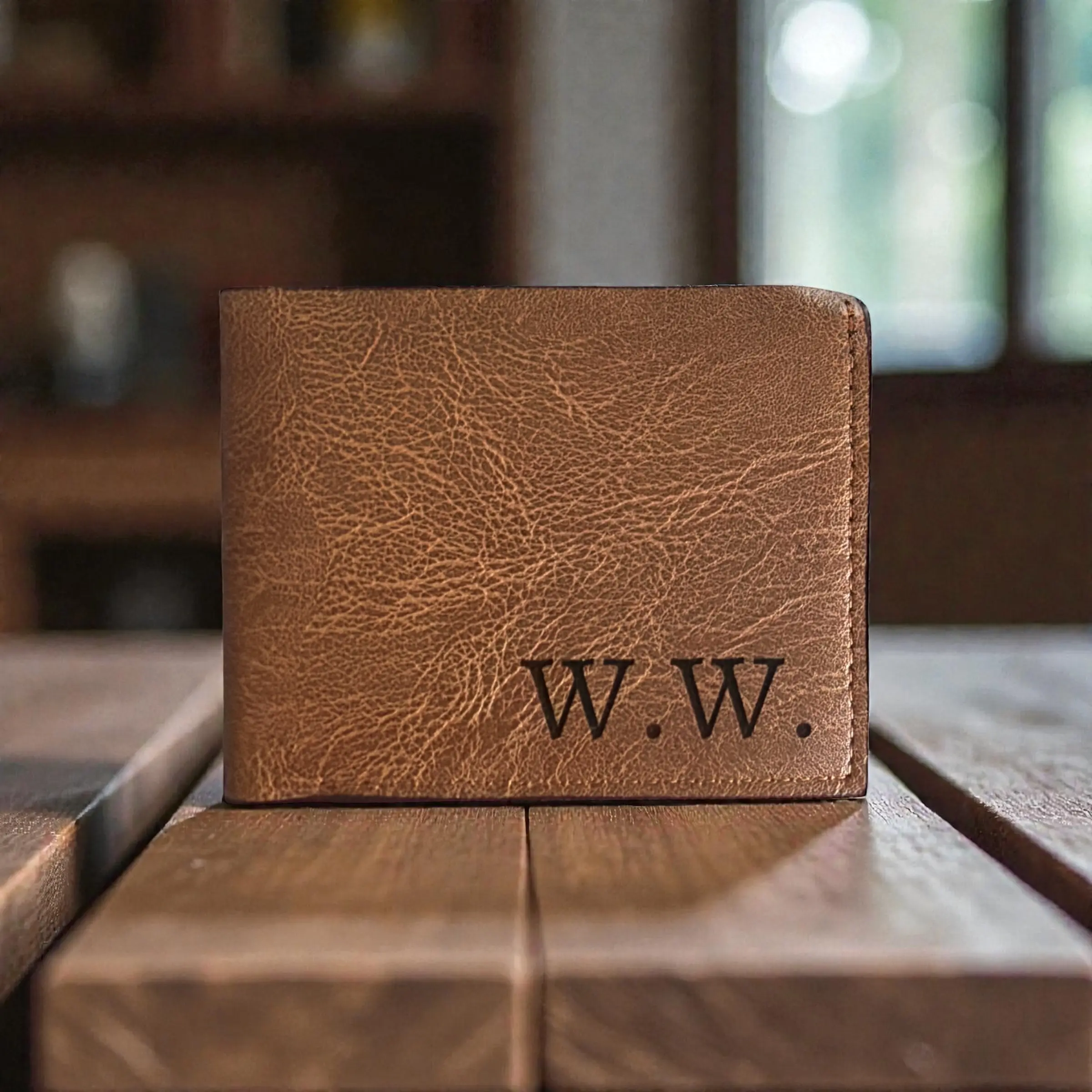 Personalized Engraved Wallet for Men Custom PU Leather Bifold Gift with Custom Engraving Option and Bifold Design Ideal for Men