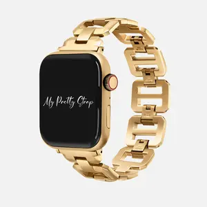 My Pretty Strap – Compatible Apple Watch Band – Stainless Steel iWatch Strap for Women – Series 1–11, SE & Ultra (38MM / 40MM / 41MM / 42MM / 44MM / 45MM / 49MM) – Gold, Silver – Iris