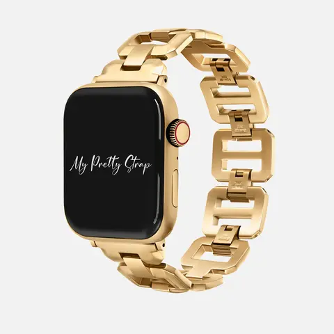 My Pretty Strap – Compatible Apple Watch Band – Stainless Steel iWatch Strap for Women – Series 1–11, SE & Ultra (38MM / 40MM / 41MM / 42MM / 44MM / 45MM / 49MM) – Gold, Silver – Iris
