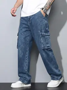 Men's Urban Tactical Cargo Jeans - Vintage Acid Washed Utility Denim, Relaxed Tapered Streetwear Workwear Pants with Multi-Pockets (2026 Style) | Pair with Cotton Tee, Top, Vest, Sneakers summerwins,summerwins Cropped Chunky, Techwear, Menswear