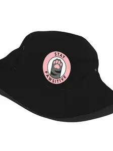 Stay Pawsitive Logo Sun Hat for Adults, Upf 50+ UV Protection, Ideal Fishing Cap for Outdoor Activities